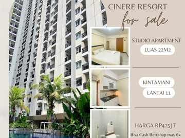 Apartemen Cinere Resort Depok tipe studio Dijual disewa murah, Lokasi Strategis dekat tol antasari-depok. bagus untuk passive income