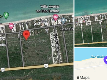 Terreno en venta en San Benito Yucatán (segunda fila en playa)