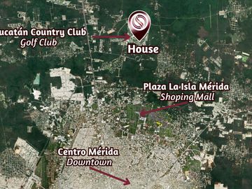 Casa con alberca privada, doble altura, casa club, Yucatán Country Club, en venta