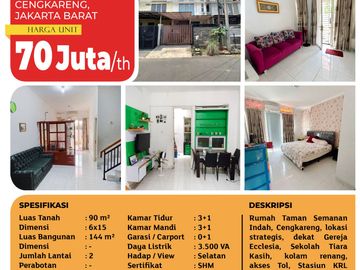 Rumah Taman Semanan Indah, Jakarta Barat, 6x15 m², 2 Lt, SHM