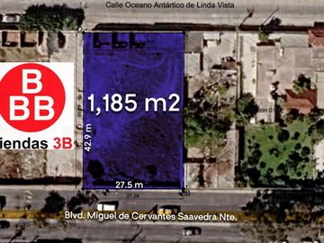 Terreno en Renta en el Blvd. Miguel de Cervantes Saavedra Nte