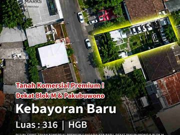 Jual kavling komersil Cocok bangun klinik, kantor, usaha di Gandaria Kebayoran Baru Jaksel