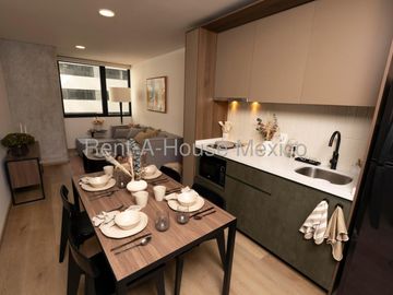 Departamento en renta con muebles, 71m2, 2 recamaras, 2 baños, San Rafael, Cuauhtemoc, Ciudad de México