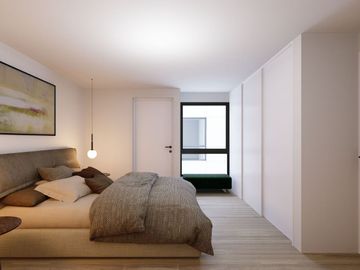 Departamento de 3 pisos con sala de tv, Terraza techada y patio, En venta