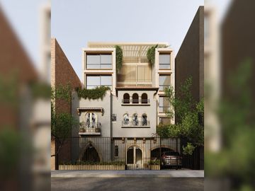 Departamento de 3 pisos con sala de tv, Terraza techada y patio, En venta