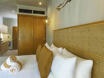 Estudio amueblado con historial de rentas vacacionales, spa, rooftop con alberca infinity, Art walk, cine al aire libre, en avenida Cobá, Tulum en ven