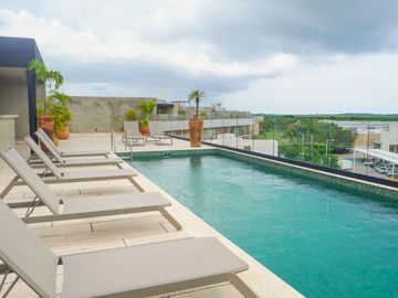 Estudio amueblado con historial de rentas vacacionales, spa, rooftop con alberca infinity, Art walk, cine al aire libre, en avenida Cobá, Tulum en ven