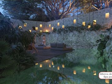 Estudio amueblado con historial de rentas vacacionales, spa, rooftop con alberca infinity, Art walk, cine al aire libre, en avenida Cobá, Tulum en ven