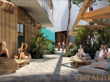 Estudio amueblado con historial de rentas vacacionales, spa, rooftop con alberca infinity, Art walk, cine al aire libre, en avenida Cobá, Tulum en ven