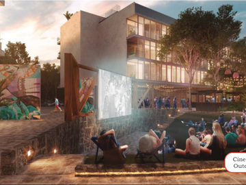 Estudio amueblado con historial de rentas vacacionales, spa, rooftop con alberca infinity, Art walk, cine al aire libre, en avenida Cobá, Tulum en ven