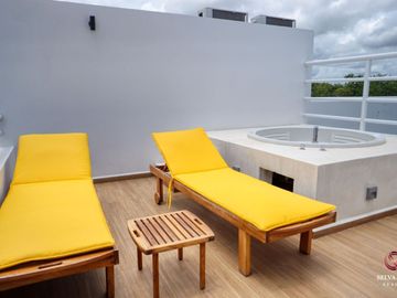 Penthouse con terraza privada, jacuzzi en rooftop, en residencial privado, venta
