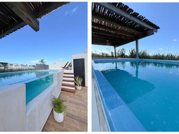 Penthouse con alberca privada, en venta, Aldea Zamá, Tulum.