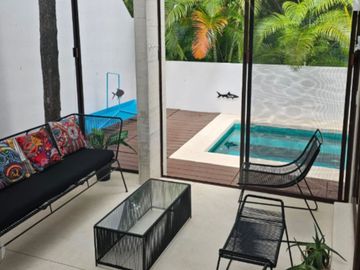 Estilosa Casa en la Selva con Alberca Privada y Rooftop en TAO Tulum Country Club