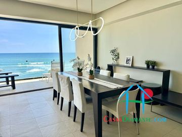 Departamento a pie de playa con terraza y vista frontal al mar