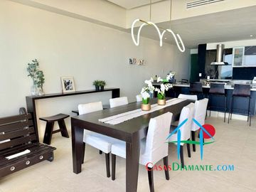 Departamento a pie de playa con terraza y vista frontal al mar