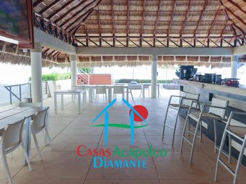 Departamento a pie de playa con terraza y vista frontal al mar