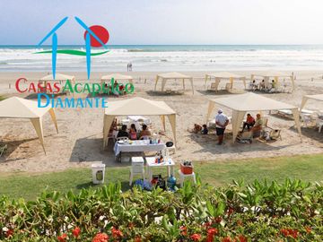Departamento a pie de playa con terraza y vista frontal al mar