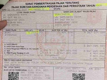 Jual Tanah SHM 1117 M2 di jl mandor Bashar samudera jaya rangkapan jaya depok