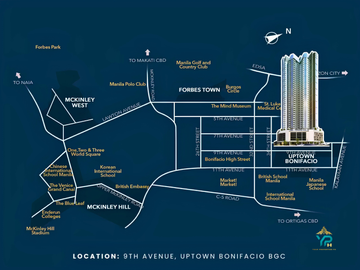 Rent to Own 3 Bedroom unit for sale in Uptown Arts Residence BGC for Sale by Megaworld with Community near Mitsukoshi HighStreet Uptown Mall & Parade