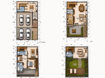 Rumah Modern Tropis 4 Lantai Pulomas Jakarta Timur, Rooftop City View Garasi 4 Mobil - 5.9M Nego