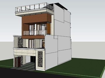 Rumah Modern Tropis 4 Lantai Pulomas Jakarta Timur, Rooftop City View Garasi 4 Mobil - 5.9M Nego