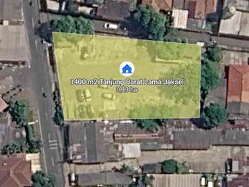 disewakan tanah dengan luas 1400 m2 di Tanjung Barat lama