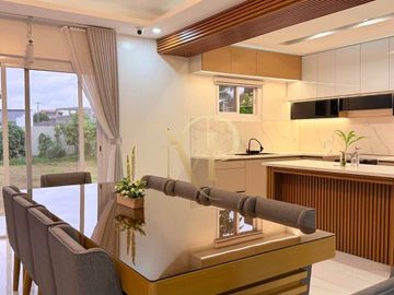 LOT SIZE: 453 SQM - FURNISHED HIGH CEILING 4 BEDROOM HOUSE WITH HUGE OPEN SPACE FOR RENT NEAR SM TELABASTAGAN