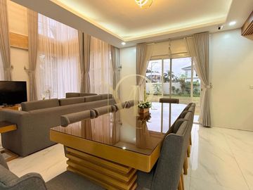 LOT SIZE: 453 SQM - FURNISHED HIGH CEILING 4 BEDROOM HOUSE WITH HUGE OPEN SPACE FOR RENT NEAR SM TELABASTAGAN