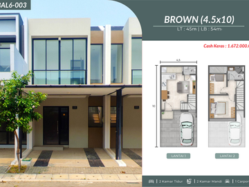 Rumah Baru 2 Lantai Tipe Brown 45/54 - Cluster Baltimore, Rumah Milenial PIK 2