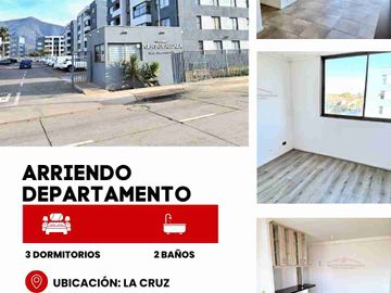 Se Arrienda Funcional y Lindo Departamento, Condominio Puerta de Alcala 1, Paradero 12, comuna de La Cruz.