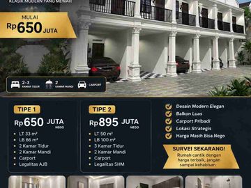 Jual Rumah Baru Cluster Murah Minimalis di Kramat jati Jakarta Timur (Akses Mobil)