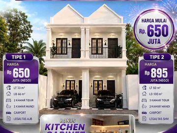 Jual Rumah Baru Cluster Murah Minimalis di Kramat jati Jakarta Timur (Akses Mobil)