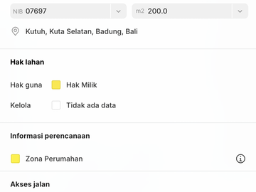 Dijual Tanah Strategis Dekat SMAN 1 Kuta Selatan – Kutuh, Bali