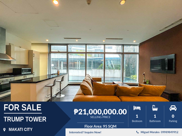 Spacious 95sqm Fully-Furnished 1BR for Sale at Trump Tower, Century City Makati