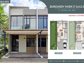 Rumah Hoek Baru 2 Lantai Tipe Burgundy 92.75/79 - Cluster California, Rumah Milenial PIK 2