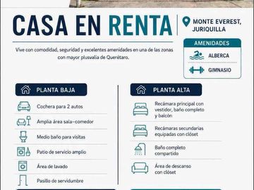 CASA EN RENTA- MONTE VERDE JURIQUILLA
