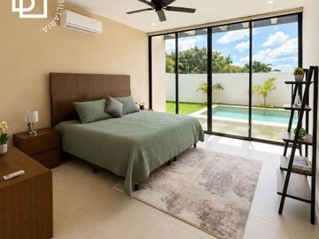 Casa nueva en venta de uno o dos niveles con alberca en privada,  Zona Country de Mérida