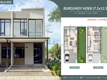 Rumah Hoek 2 Lantai Tipe Burgundy 93.75/79 - Cluster California PIK 2