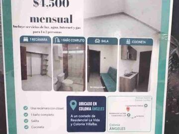 Departamento en renta col. san Angel