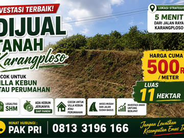 Dijual tanah daerah karangploso