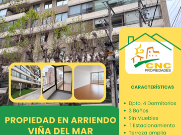 Amplio departamento 4D + 3B en exclusivo sector de Viña del Mar