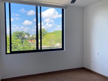 RENTA DEPARTAMENTO SIN MUEBLES CON PISCINA COMPARTIDA EN MONTES DE AMÉ.