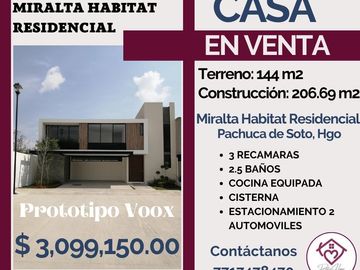 🔴VENTA DE CASA UBICADA A 8 MINUTOS DE GALERIAS PACHUCA🔴 💎🏘Casa espectacular en Miralta Habitat Residencial, Pachuca de Soto, Hgo. 💎🏘