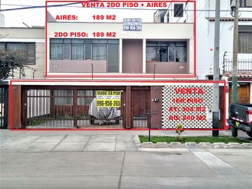 DEPARTAMENTO EN 2DO PISO + AIRES (189+189 M2) CON COCHERA $ 1,125.00/m2