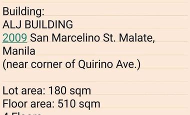 Investment Opportunity Awaits! Own the Iconic ALJ Building in Malate, Manila Today. 4 Floors of Prime Commercial Space with Roof deck and Parking. Ful