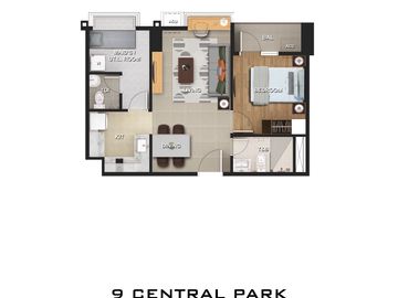 PRE-SELLING 1 BEDROOM WITH BALCONY 53.5SQM 9 CENTRAL PARK NORTHWIN GLOBAL CITY