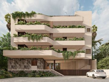 Departamento frente al mar con alberca privada y terraza, pre-construcción Tulum.