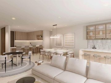 Departamento frente al mar, alberca, gimnasio, Area de picnic, Deli y cava de vinos, en pre-construccion, venta San Jose del Cabo.