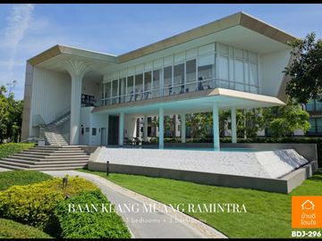 Luxurious 3-story townhome, Baan Klang Muang Ramintra (20.6 sq m.), 3 bedrooms, 3 bathrooms, in front of the clubhouse.