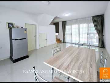 Luxurious 3-story townhome, Baan Klang Muang Ramintra (20.6 sq m.), 3 bedrooms, 3 bathrooms, in front of the clubhouse.